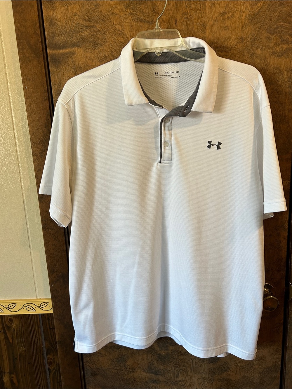 Under Armour White Polo with Gray Trim XXL